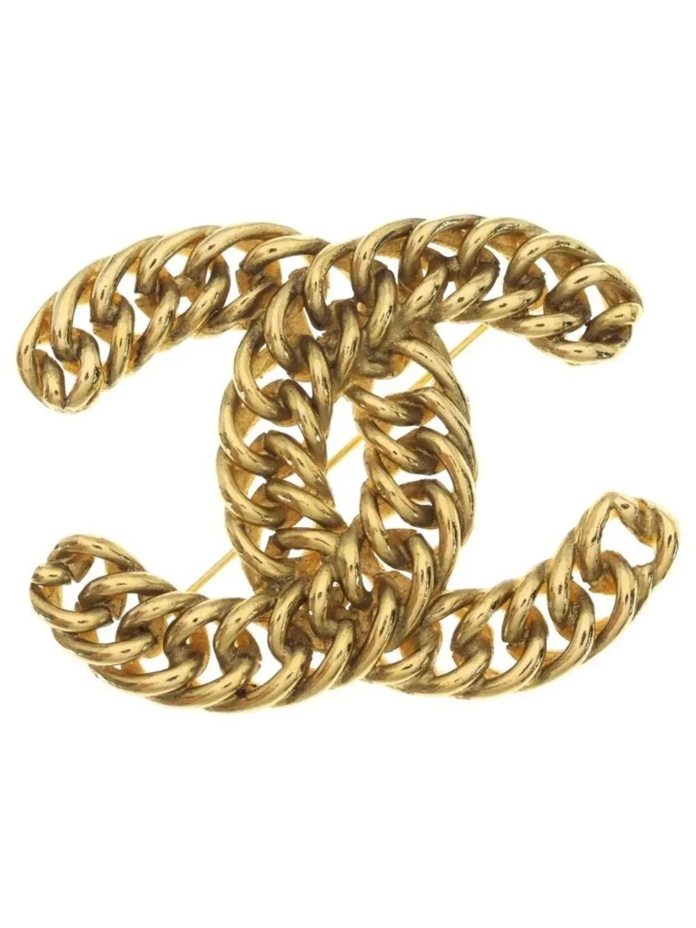 Chanel CC Logo Brooch Gold